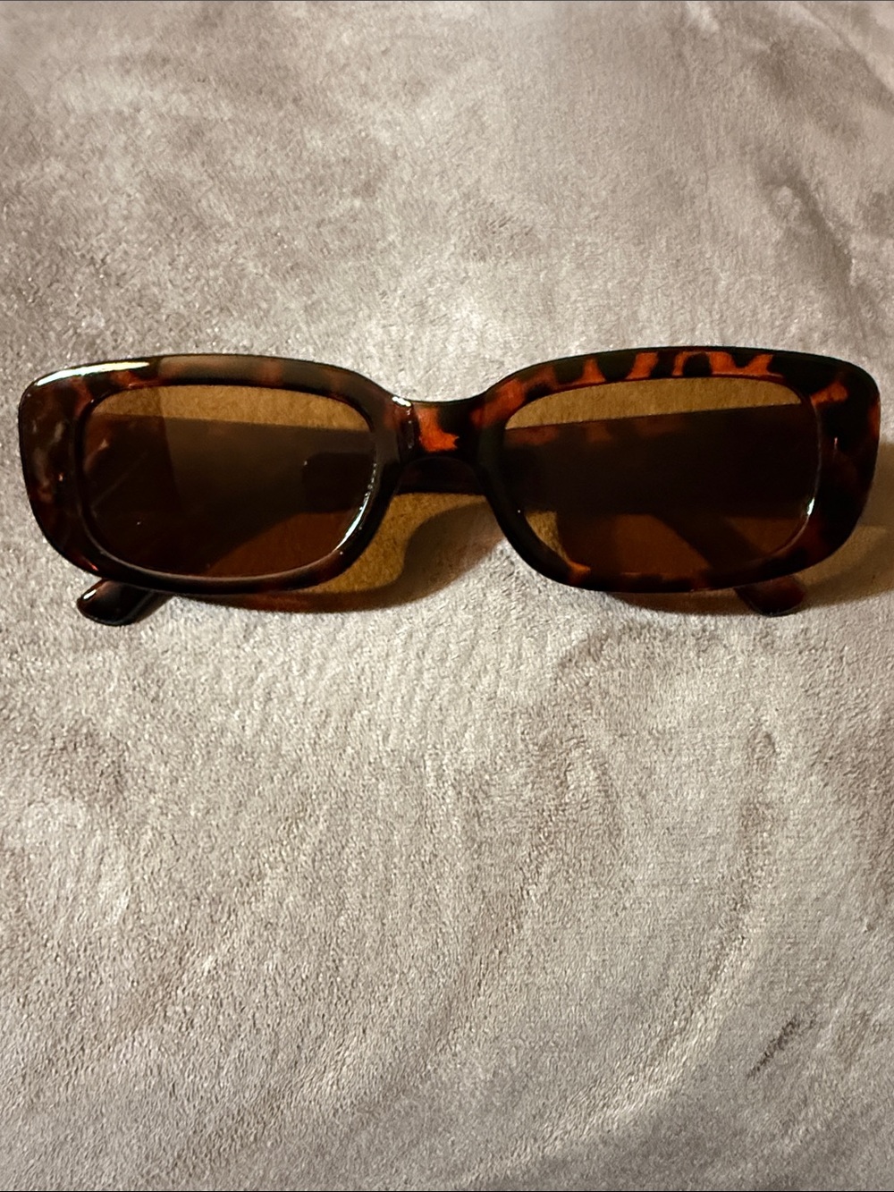 Tortoiseshell Rectangular Women's Sunglasses - Brown